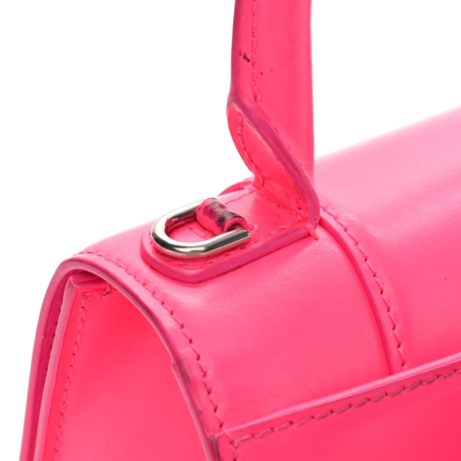 Balenciaga Shiny Box Calfskin Hourglass Top Handle Bag XS Hot Pink 10 of 13