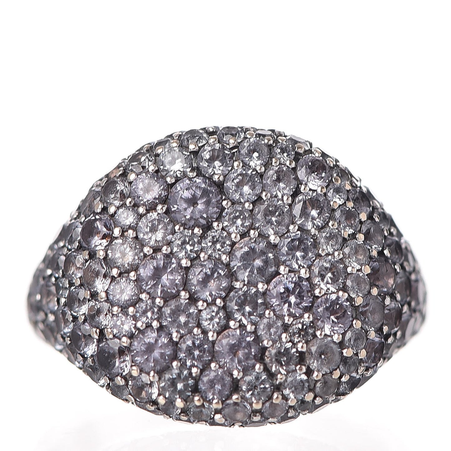 18K White Gold Color Changing Garnet Pinky Ring 45.5 3.5