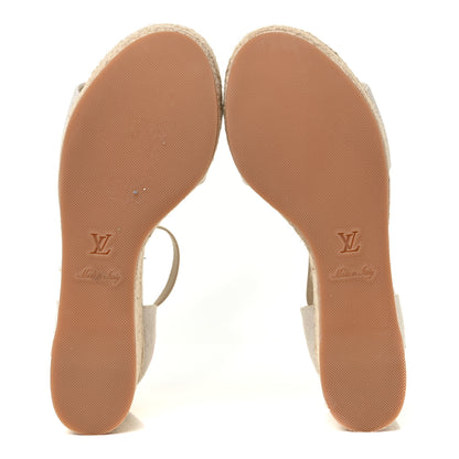Louis Vuitton Canvas Monogram Starboard Espadrille Wedge Sandals 39.5 5 of 10