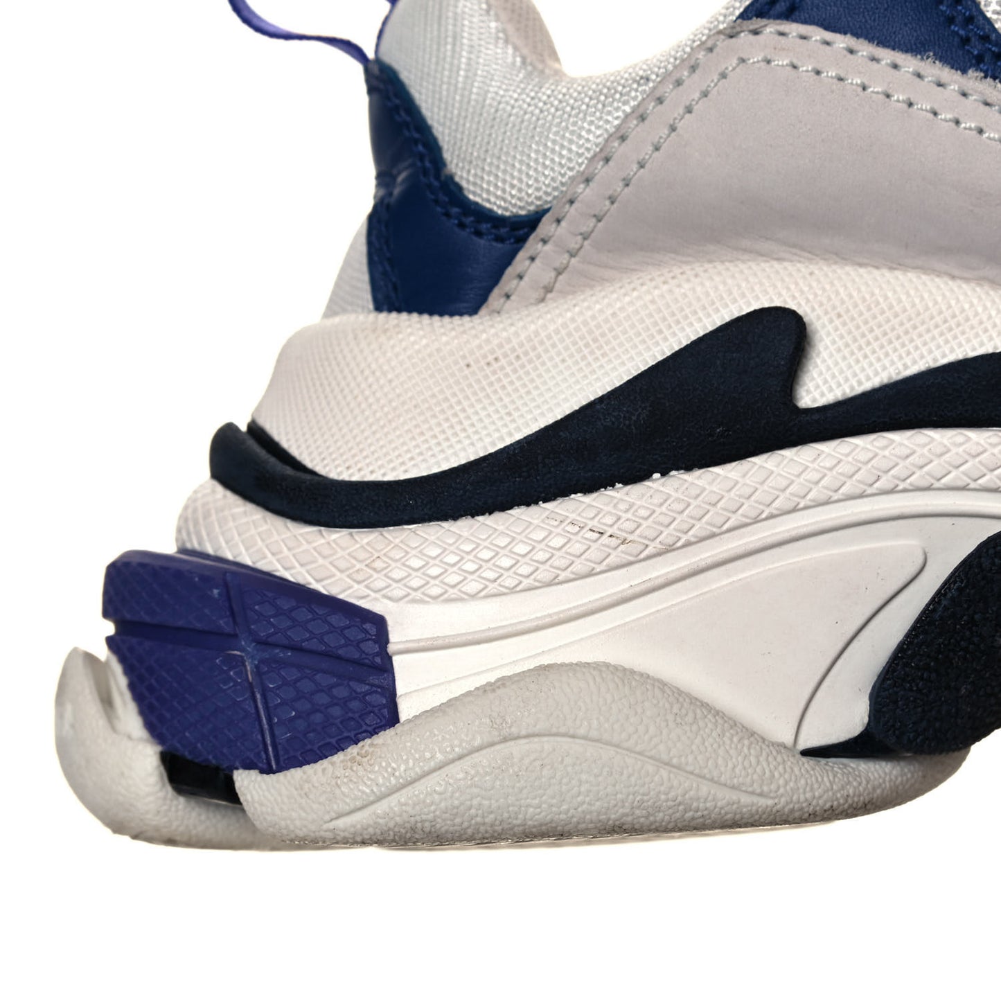 Mesh Nubuck Womens Triple S Sneakers 36 White Bleu Violet