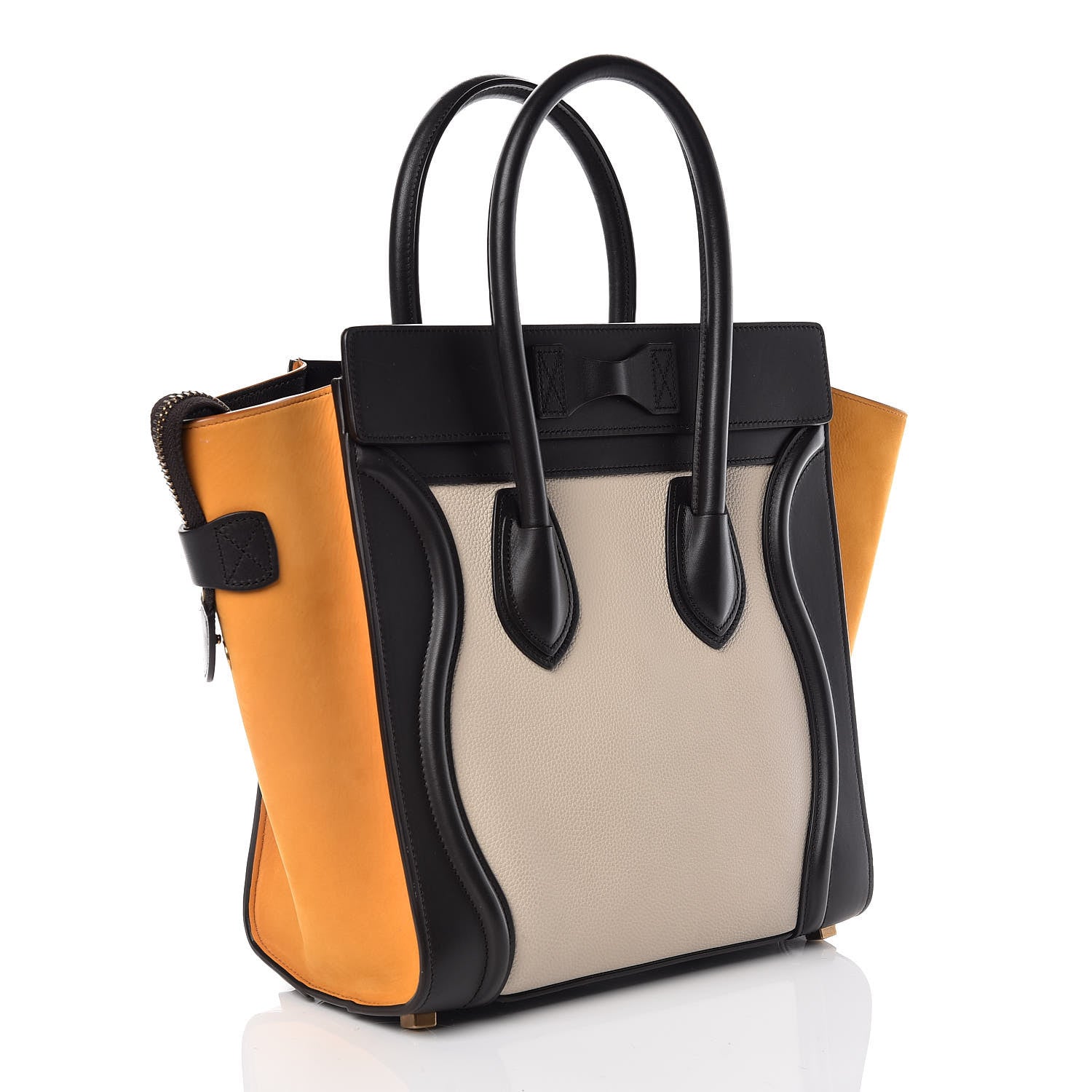 Celine Baby Grained Calfskin Micro Tri-Color Luggage Chalk 3 of 11