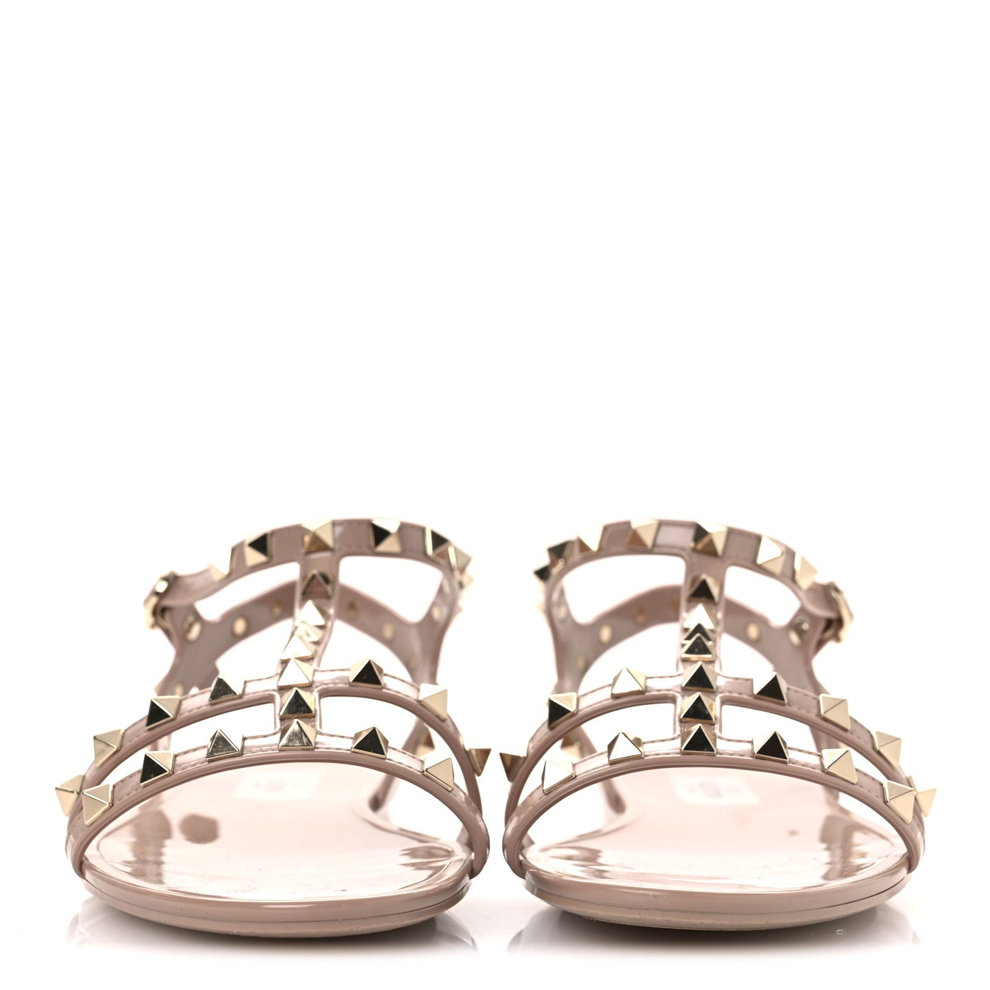 PVC Jelly Rockstud Caged Sandals 38 Poudre