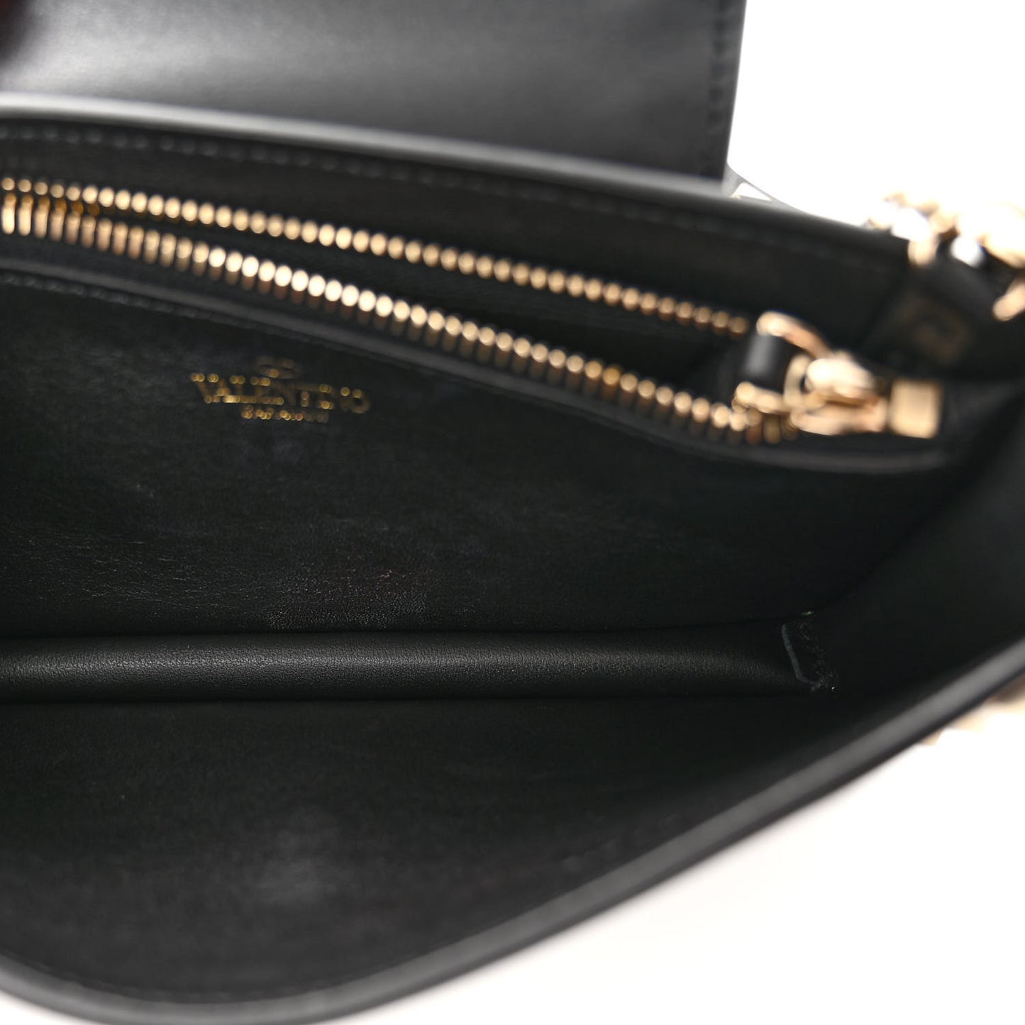 Calfskin Rockstud Phone Case With Chain Black