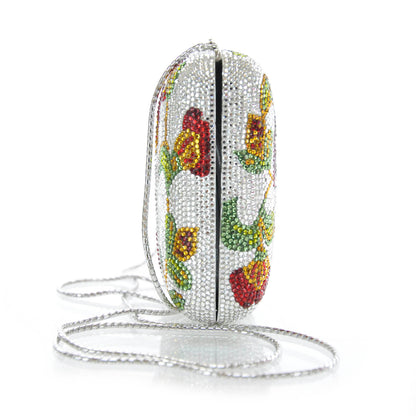 Judith Leiber Crystal Floral Minaudiere Clutch 3 of 7