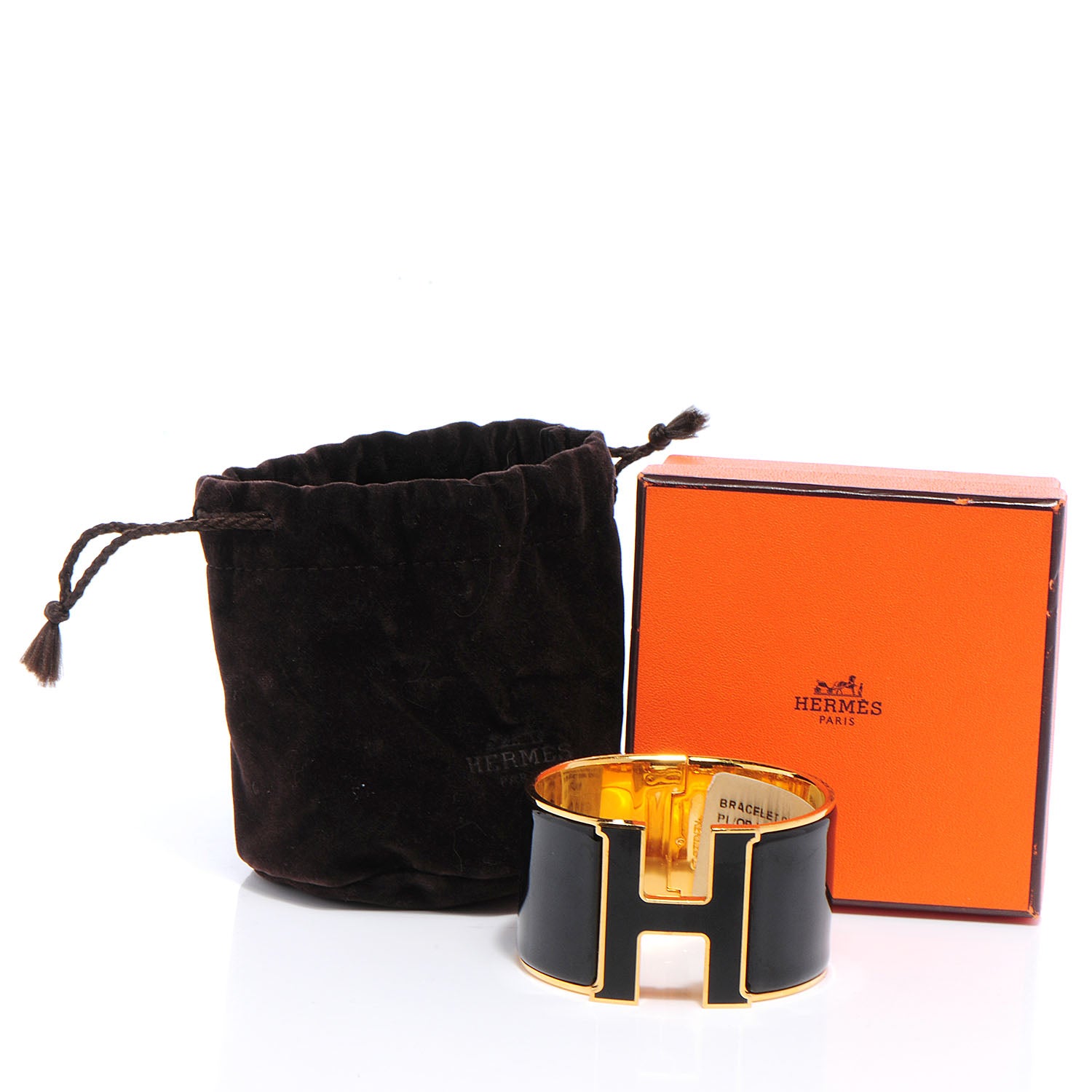 Hermes Enamel Extra Wide Clic Clac H Bracelet PM Black 5 of 5