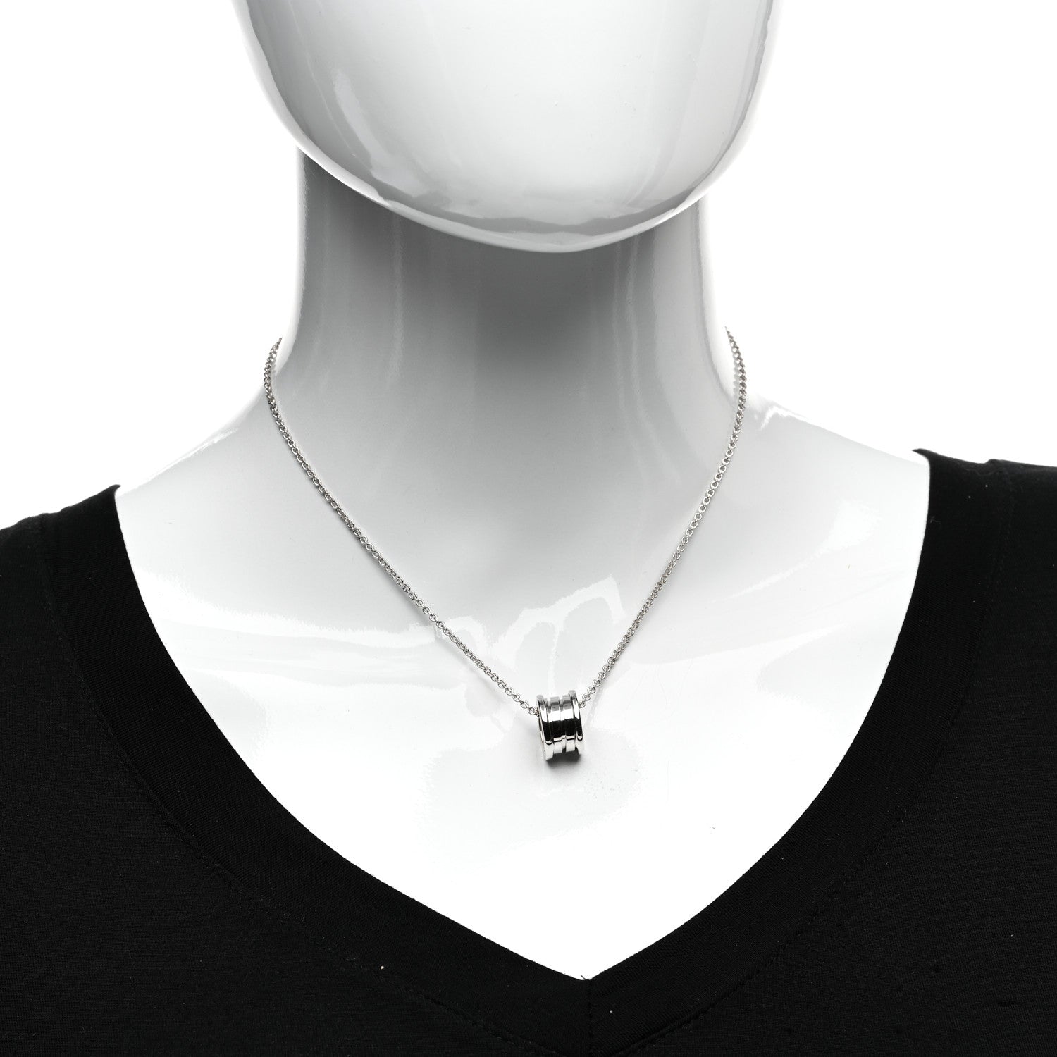 Bulgari 18K White Gold B.Zero1 Pendant Necklace 2 of 4