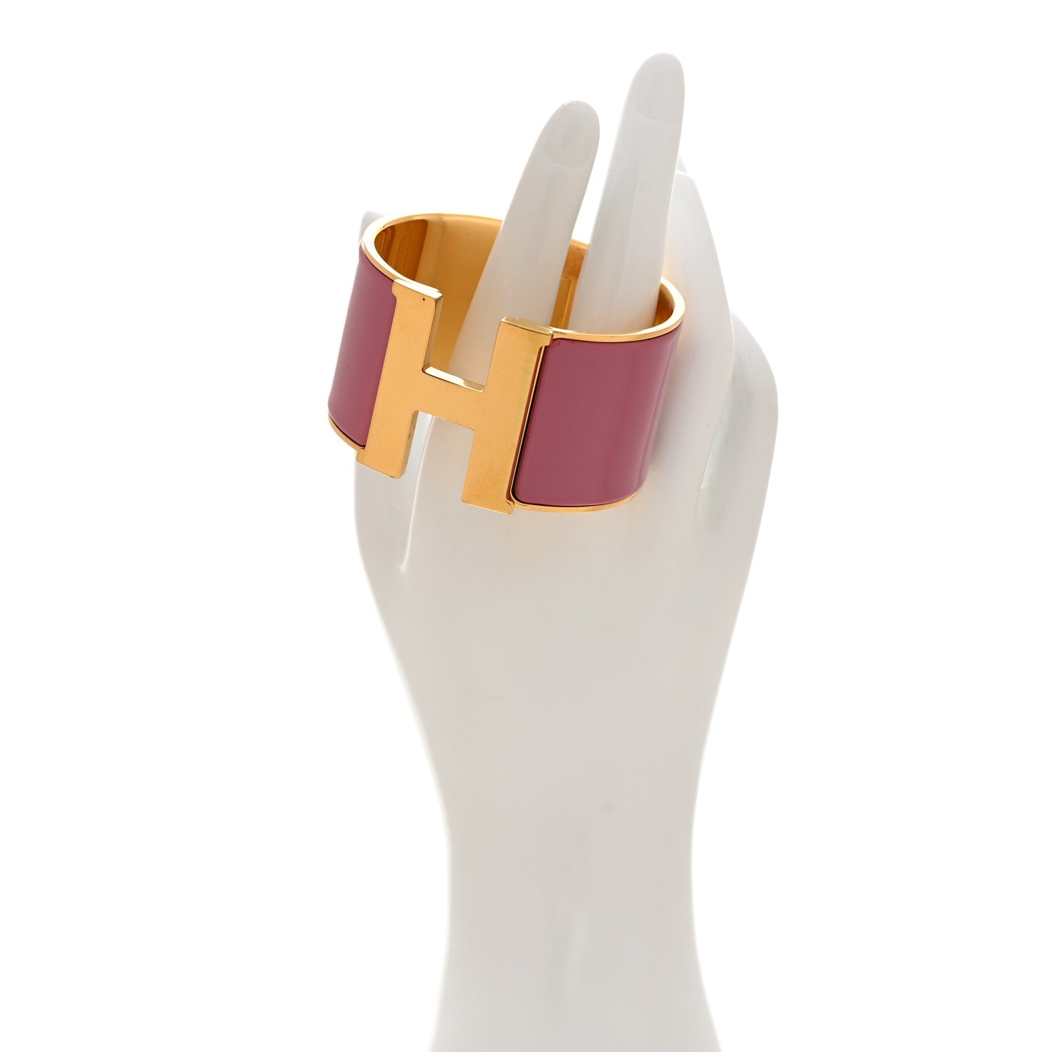 Hermes Enamel Extra Wide Clic Clac H Bracelet PM Rose Velours Hermes Enamel Extra Wide Clic Clac H Bracelet PM Rose Velours