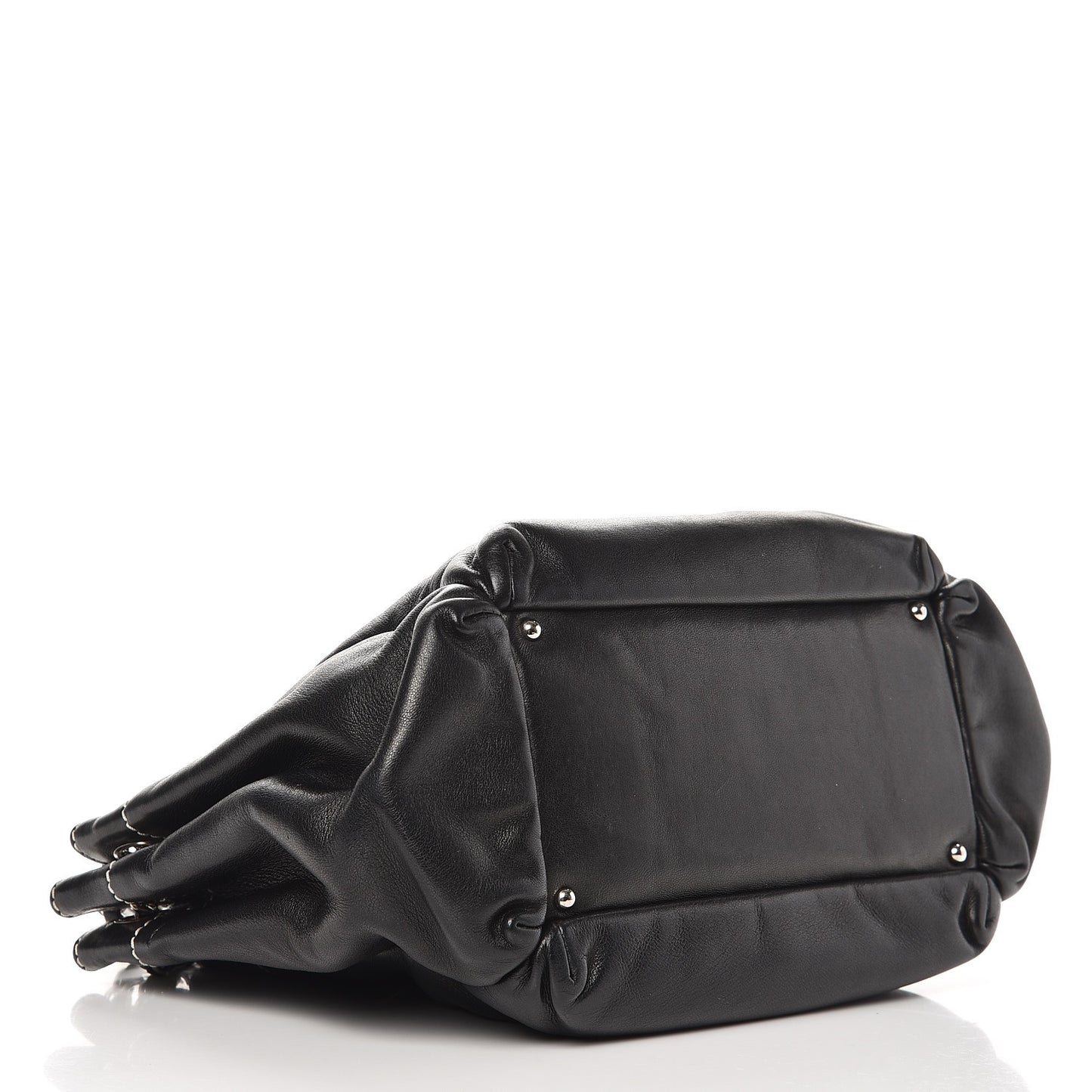 Lambskin Lax Accordion Hobo Black