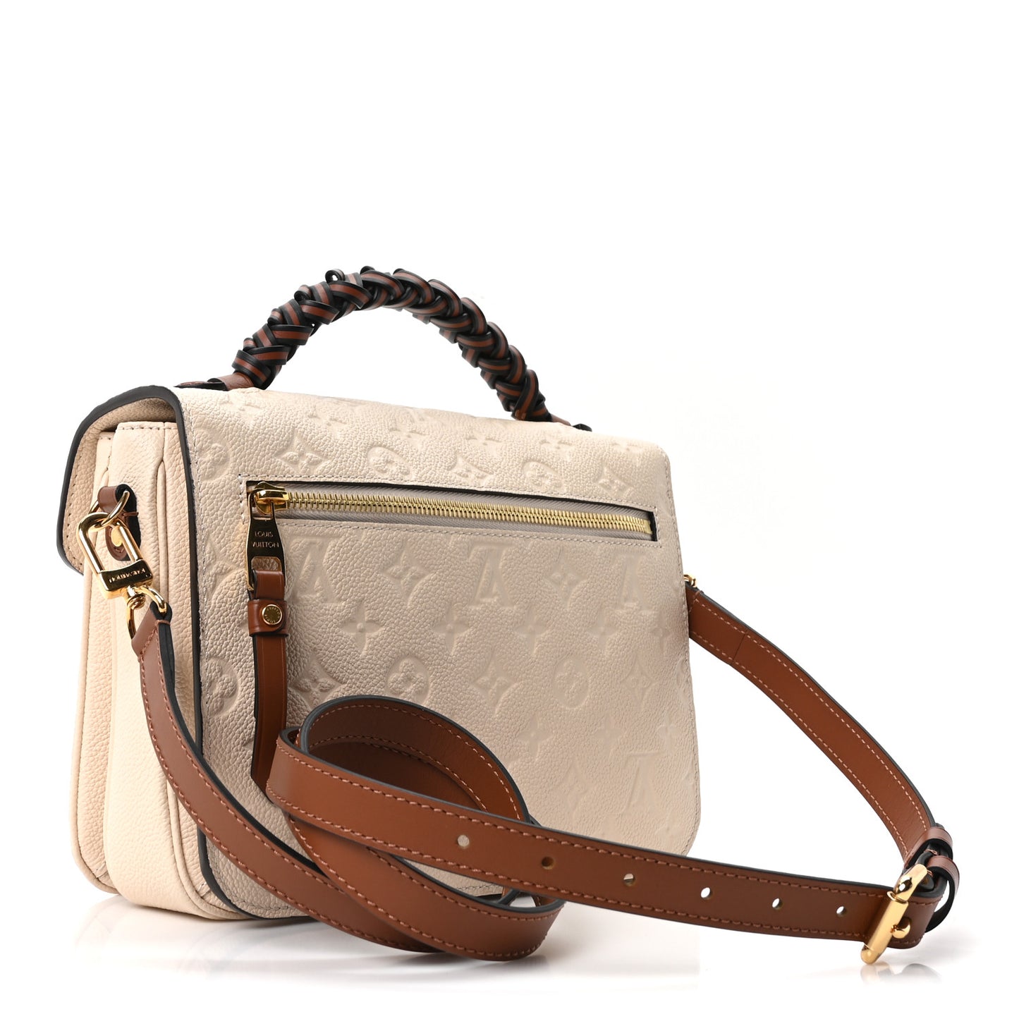 Empreinte Braided Pochette Metis Creme Beige Caramel