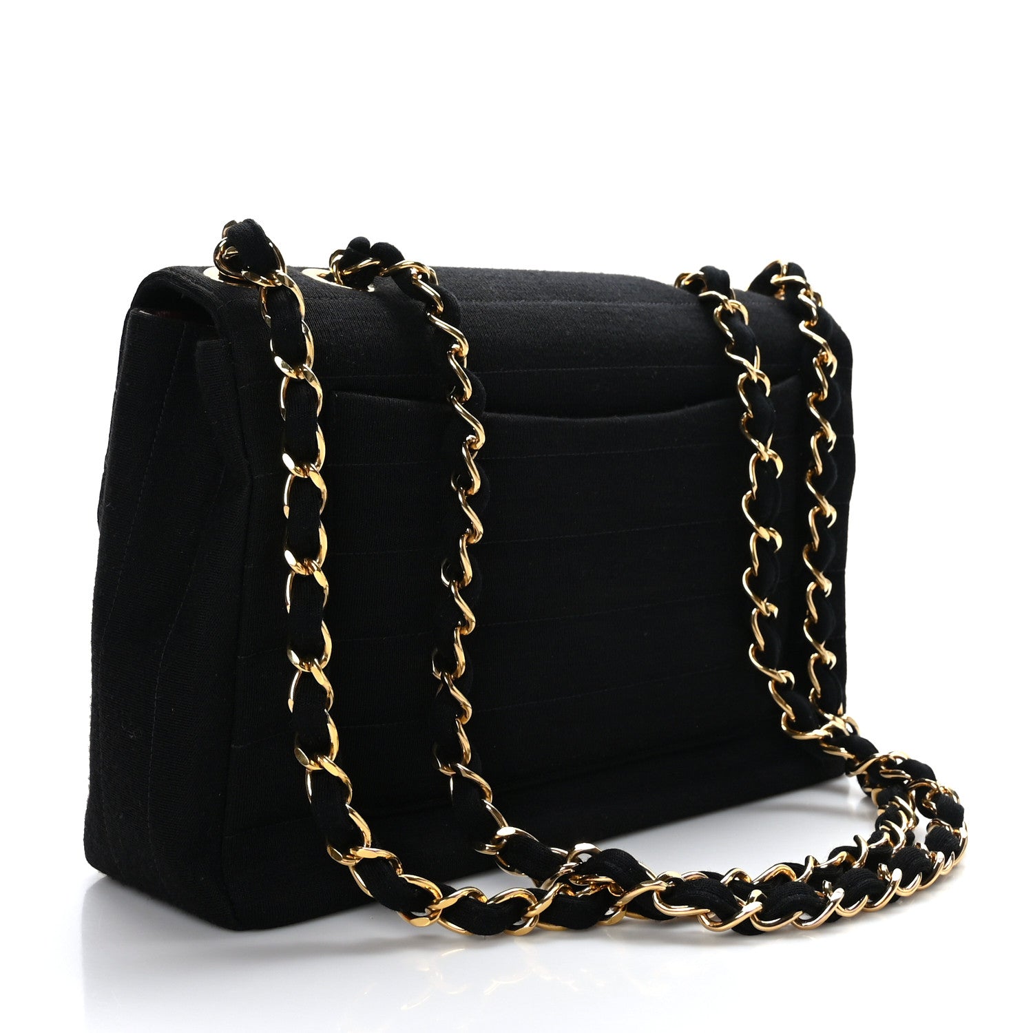 Chanel Jersey Horizontal Quilted Jumbo Single Flap Black 3 of 9
