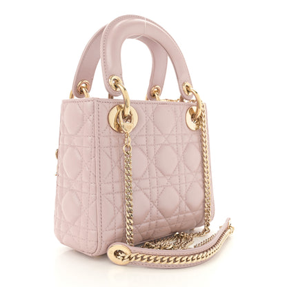 Christian Dior Metallic Lambskin Cannage Mini Lady Dior Lotus 2 of 10
