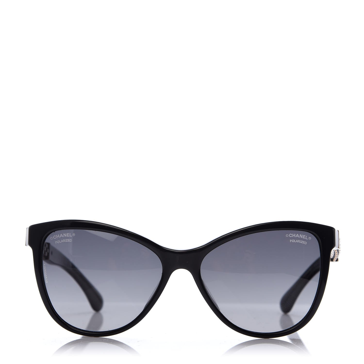 Chanel Cat Eye Chain Polarized Sunglasses 5326 Black 2 of 8