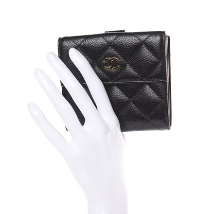 Chanel Caviar Quilted Compact French Flap Wallet Black 2 of 9