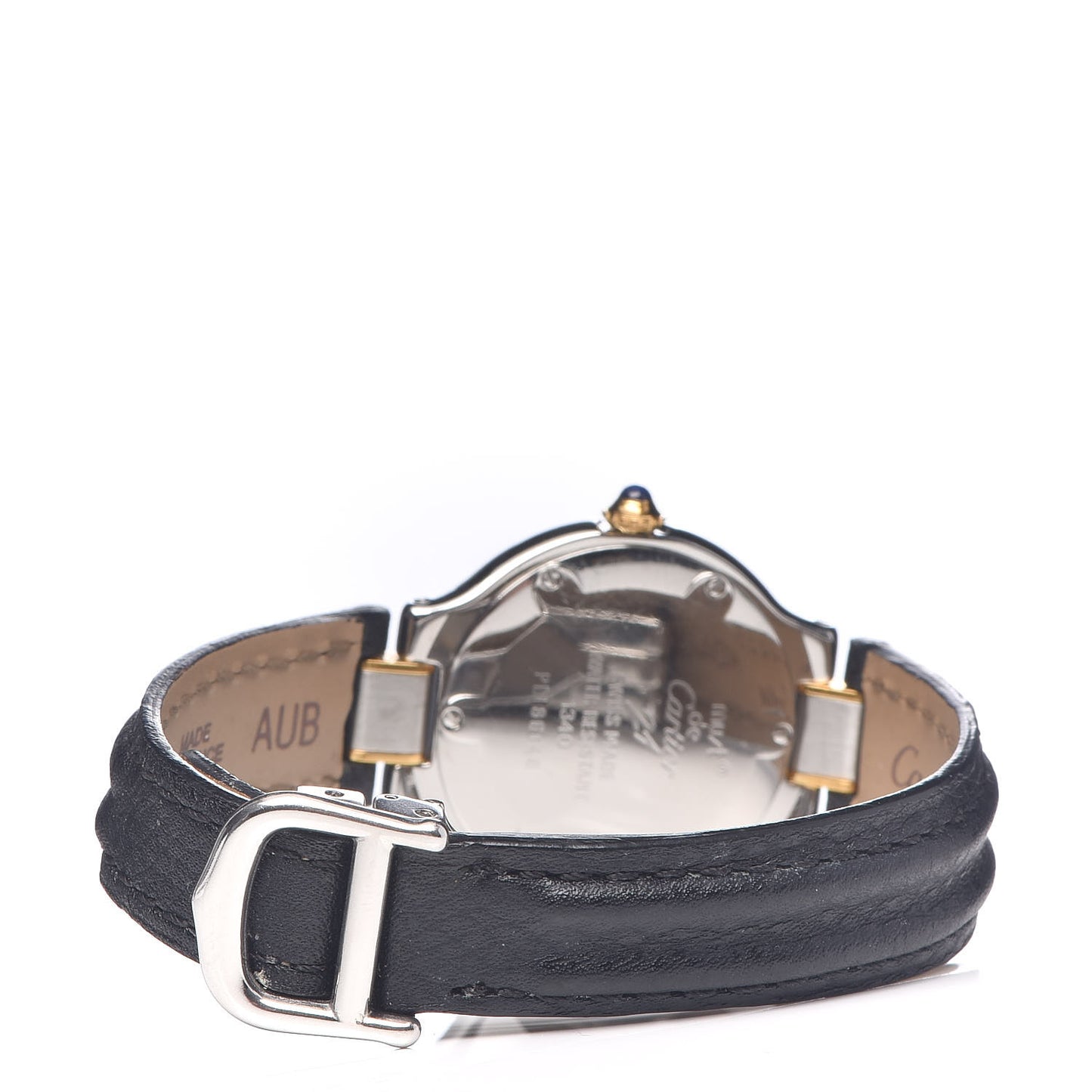 Stainless Steel 18K Yellow Gold Calfskin 28mm Must De 21 Quartz Watch
