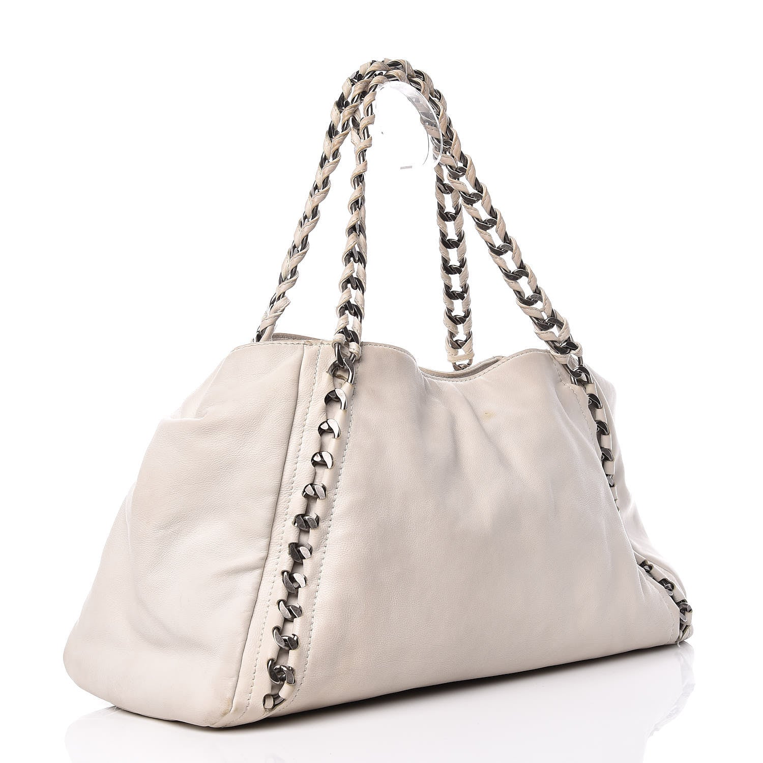 Chanel Calfskin Large East West Modern Chain Tote White 3 of 21