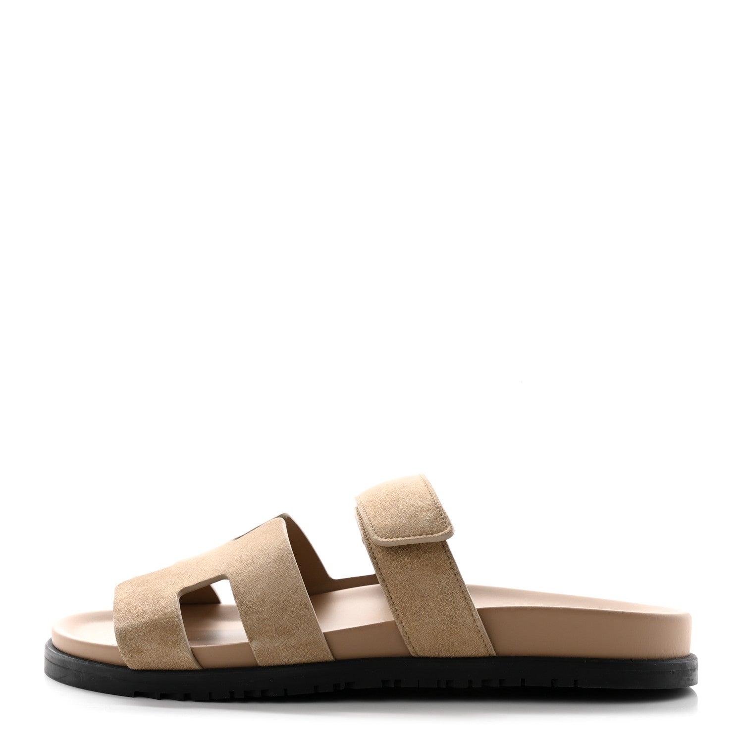 Hermes Suede Goatskin Womens Chypre Sandals 41 Beige Argile 1 of 10