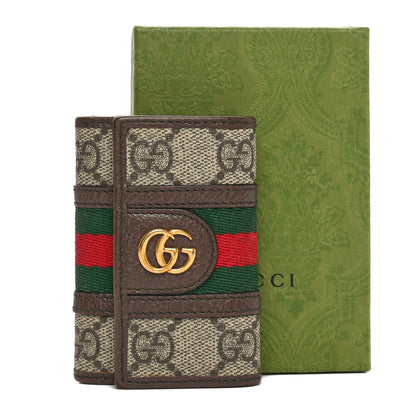 Gucci GG Supreme Monogram Web Ophidia 6 Key Holder Case Beige New Acero 8 of 8