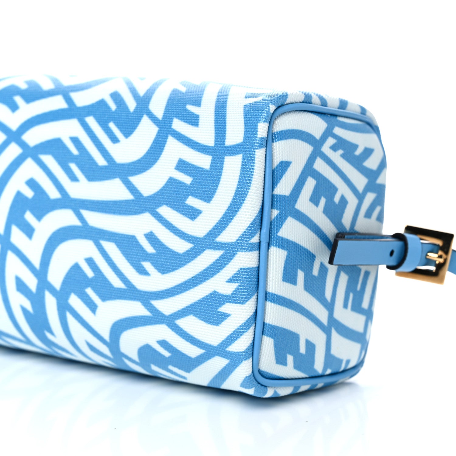 Fendi X SARAH COLEMAN Glazed Canvas Vitello King FF Vertigo Mini Shoulder Bag Cyber Blue White 9 of 9