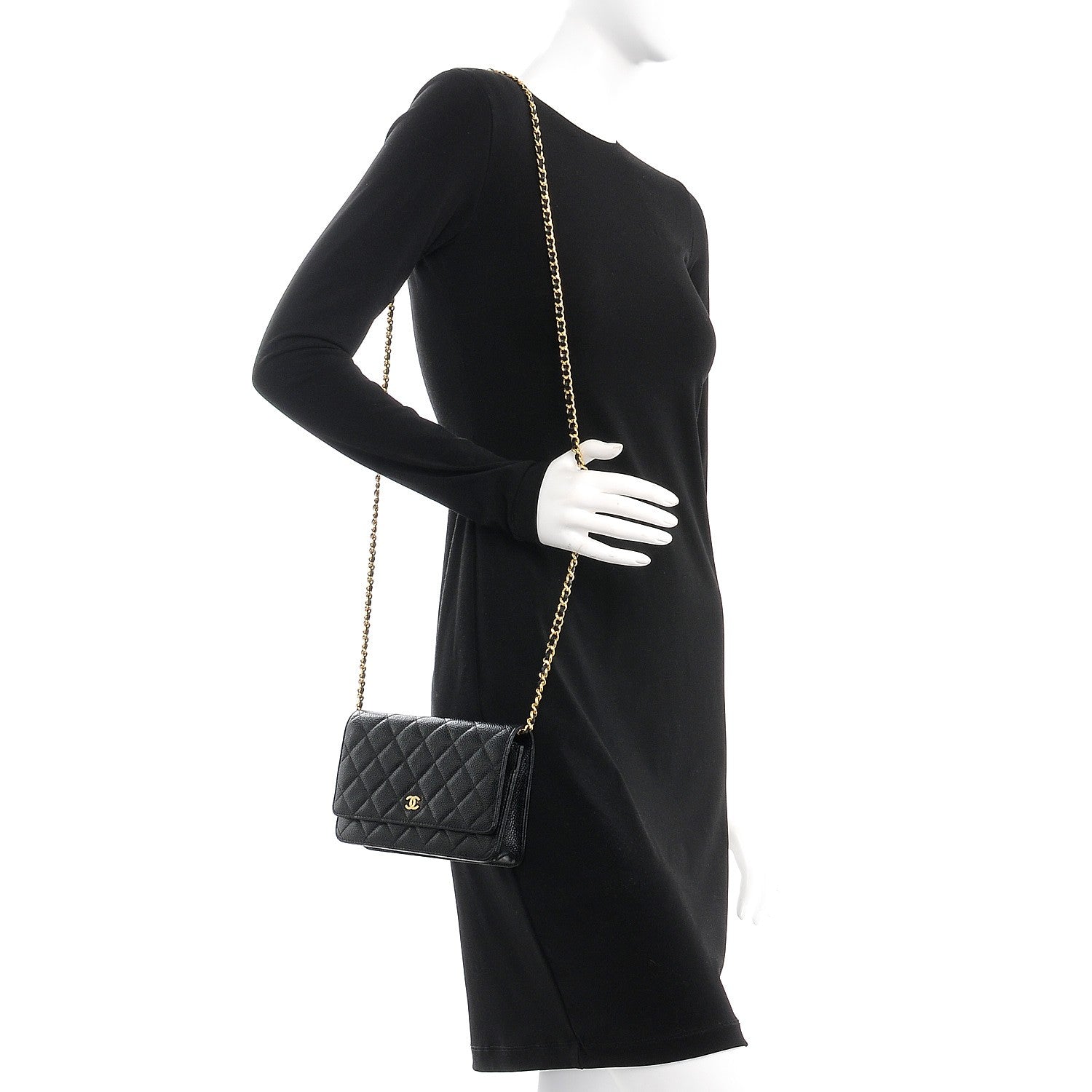Chanel Caviar Quilted Wallet On Chain WOC Black 2 of 9