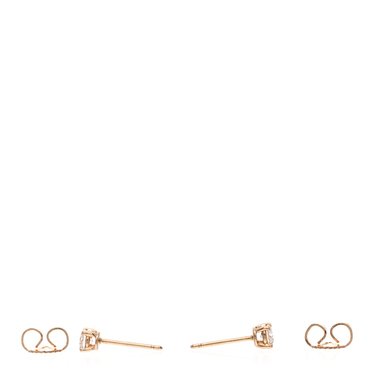 18K Rose Gold Diamond .22ctw Solitaire Earrings