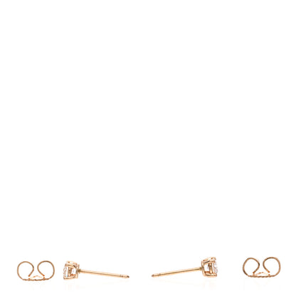Tiffany 18K Rose Gold Diamond .22ctw Solitaire Earrings 3 of 5