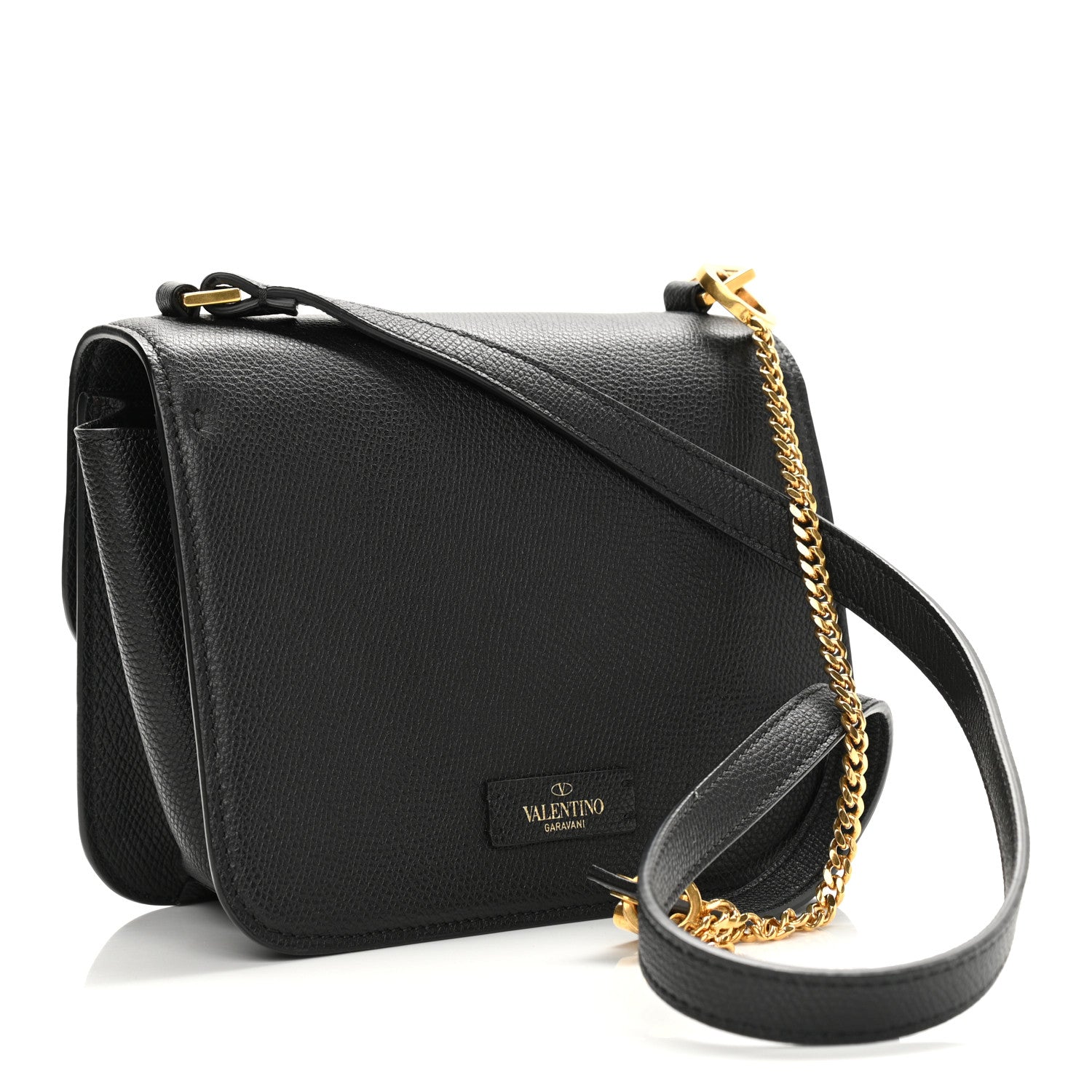 Valentino Garavani Grainy Calfskin Small VSling Shoulder Bag Black 3 of 9