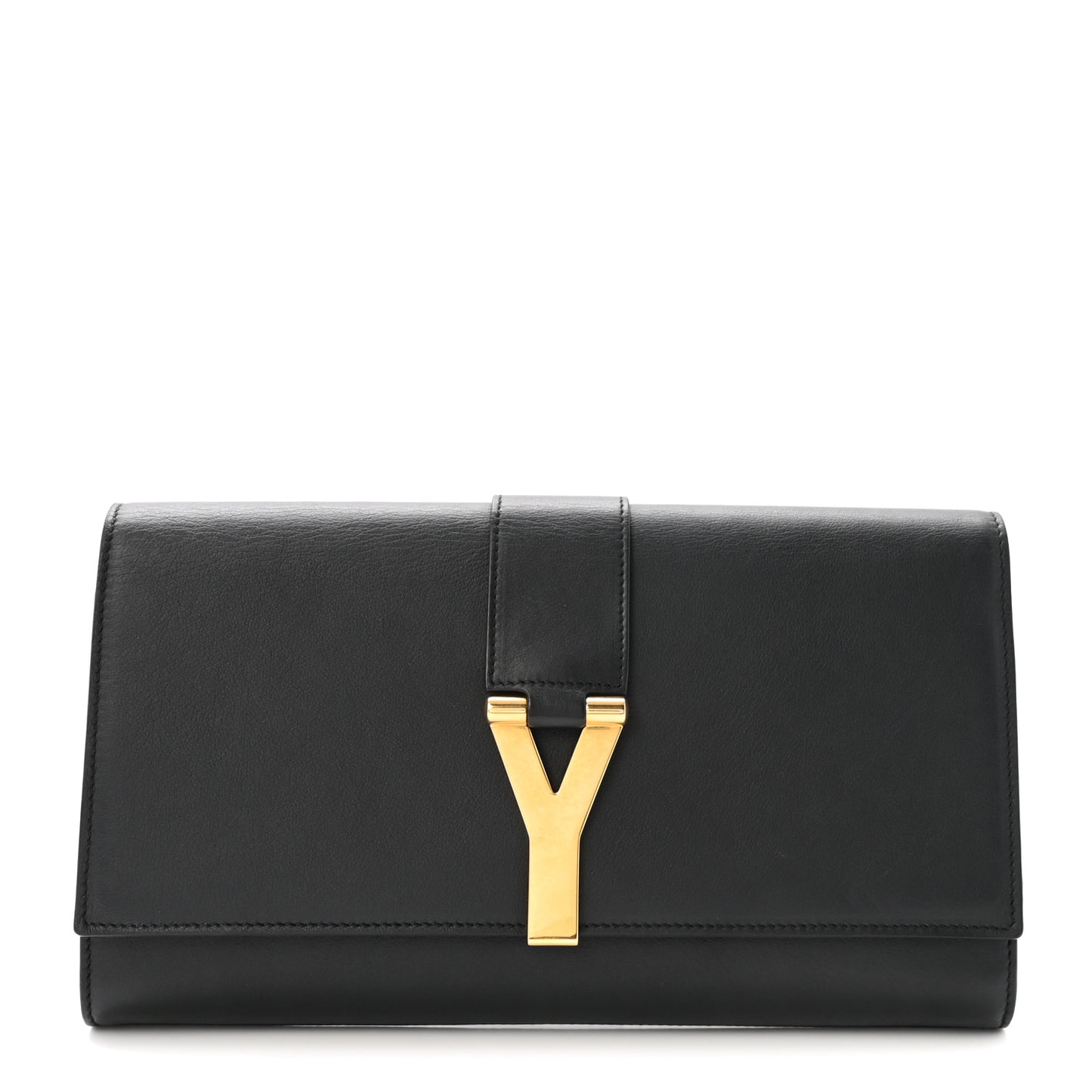 Calfskin Classic Y Ligne Clutch Black