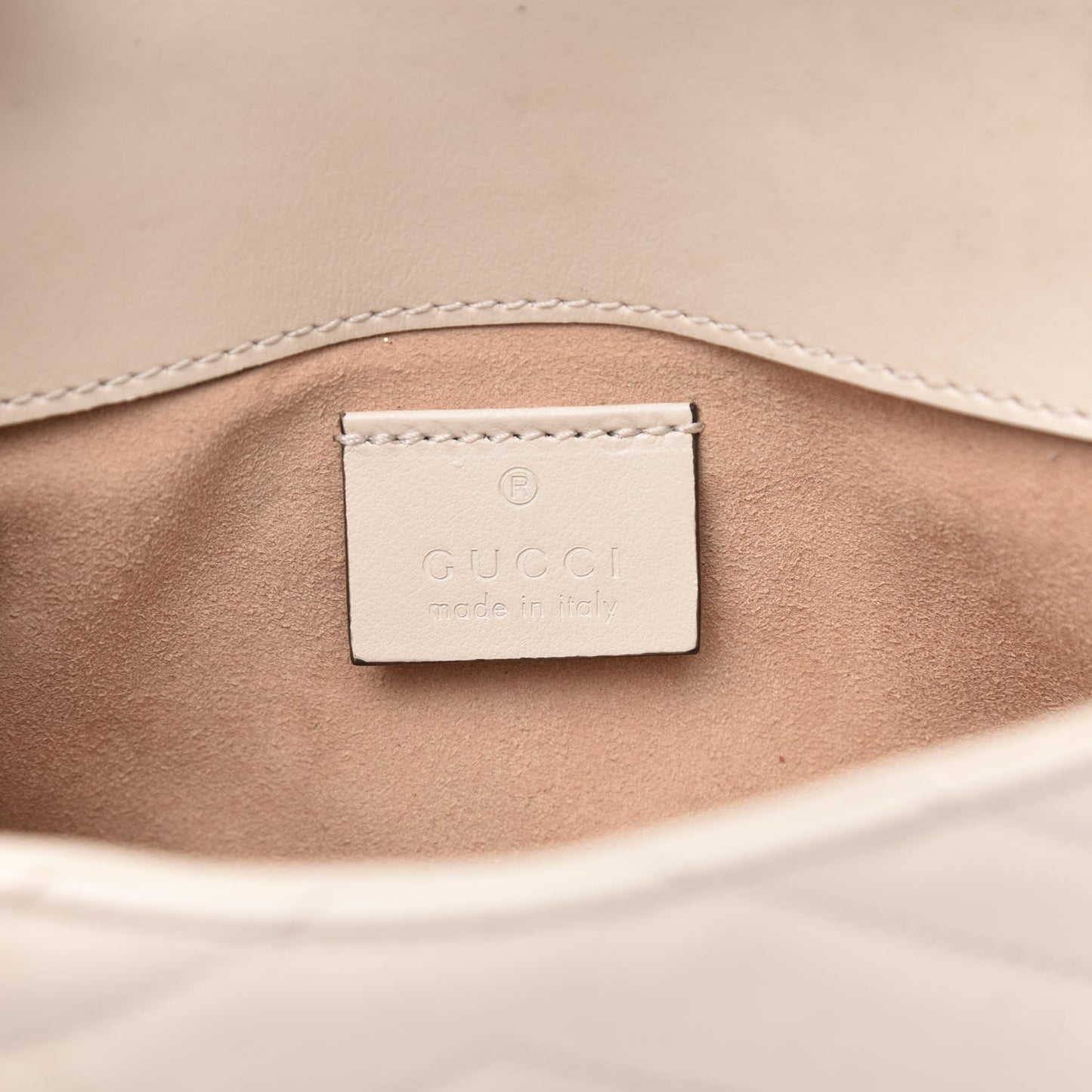 Calfskin Matelasse Super Mini GG Marmont Shoulder Bag White