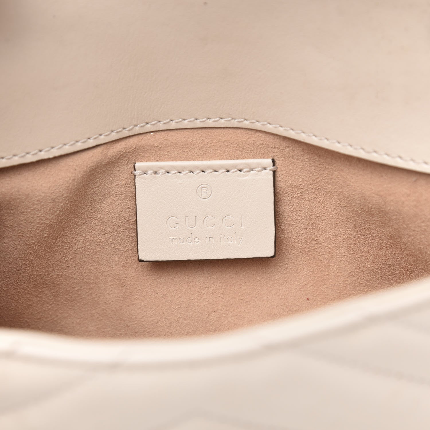 Gucci Calfskin Matelasse Super Mini GG Marmont Shoulder Bag White 6 of 12