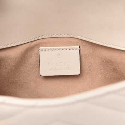 Gucci Calfskin Matelasse Super Mini GG Marmont Shoulder Bag White 6 of 12