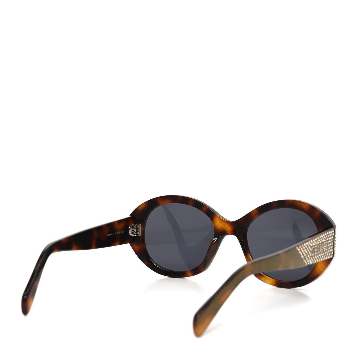 Acetate Crystal Studded Bold 3 Dots Round Sunglasses CL4240IS Tortoise