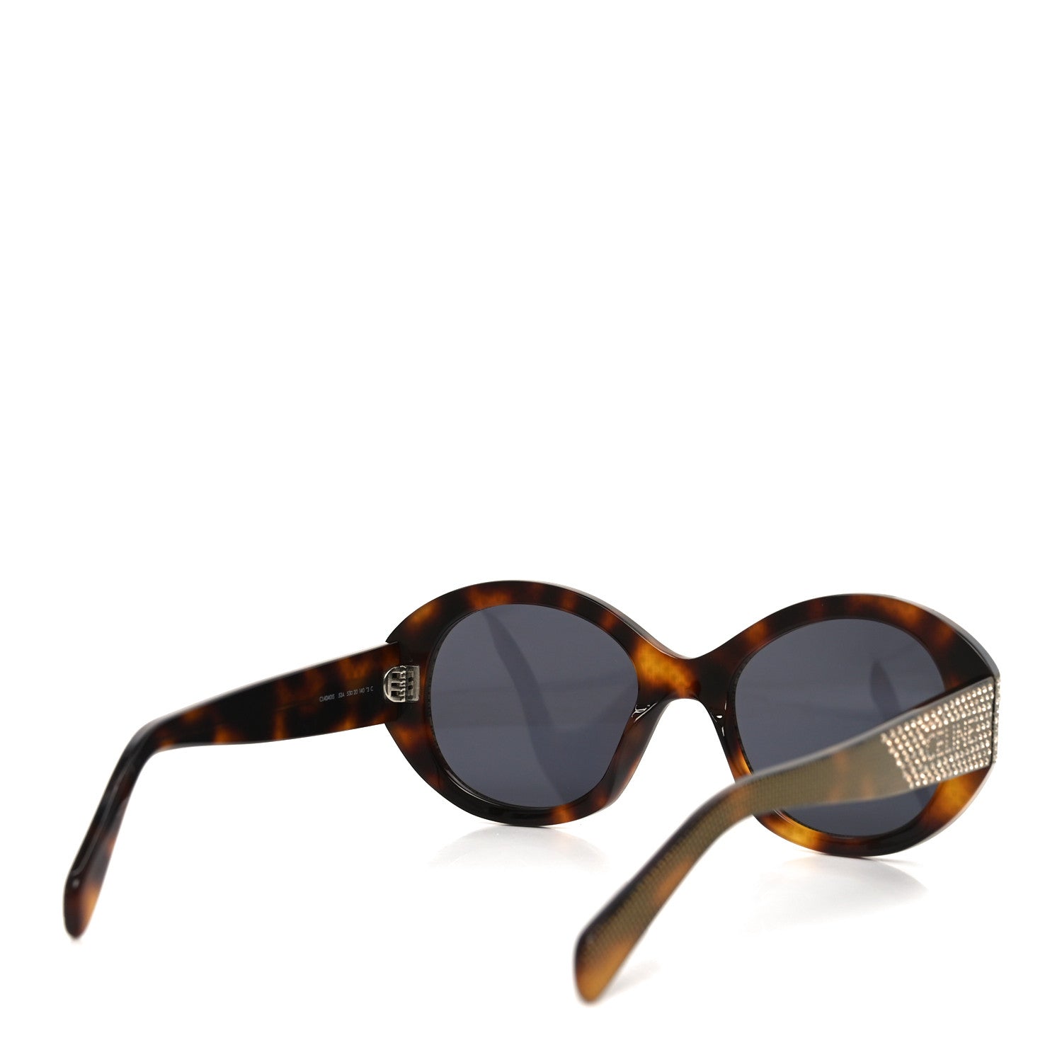 Celine Acetate Crystal Studded Bold 3 Dots Round Sunglasses CL4240IS Tortoise 4 of 7