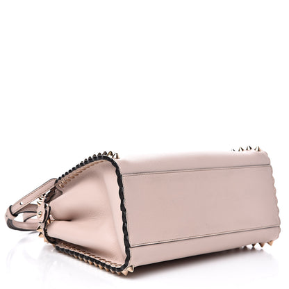 Fendi Vitello Seta Shiny Nappa Scalloped Studded Mini Peekaboo Iconic Satchel Soap 4 of 10