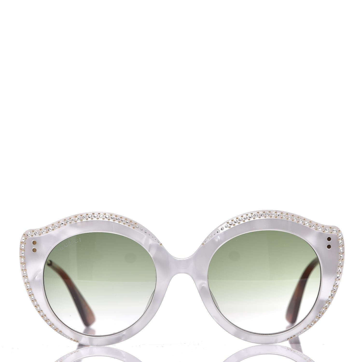Gucci Crystal Cat Eye GG0214S Sunglasses White 2 of 10