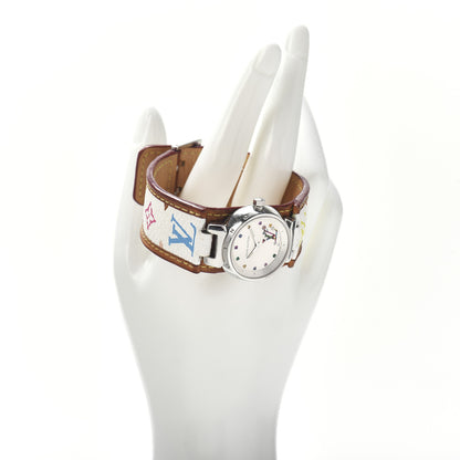 Louis Vuitton Stainless Steel Monogram Multicolor 28mm Tambour Murakami Quartz Watch 2 of 6