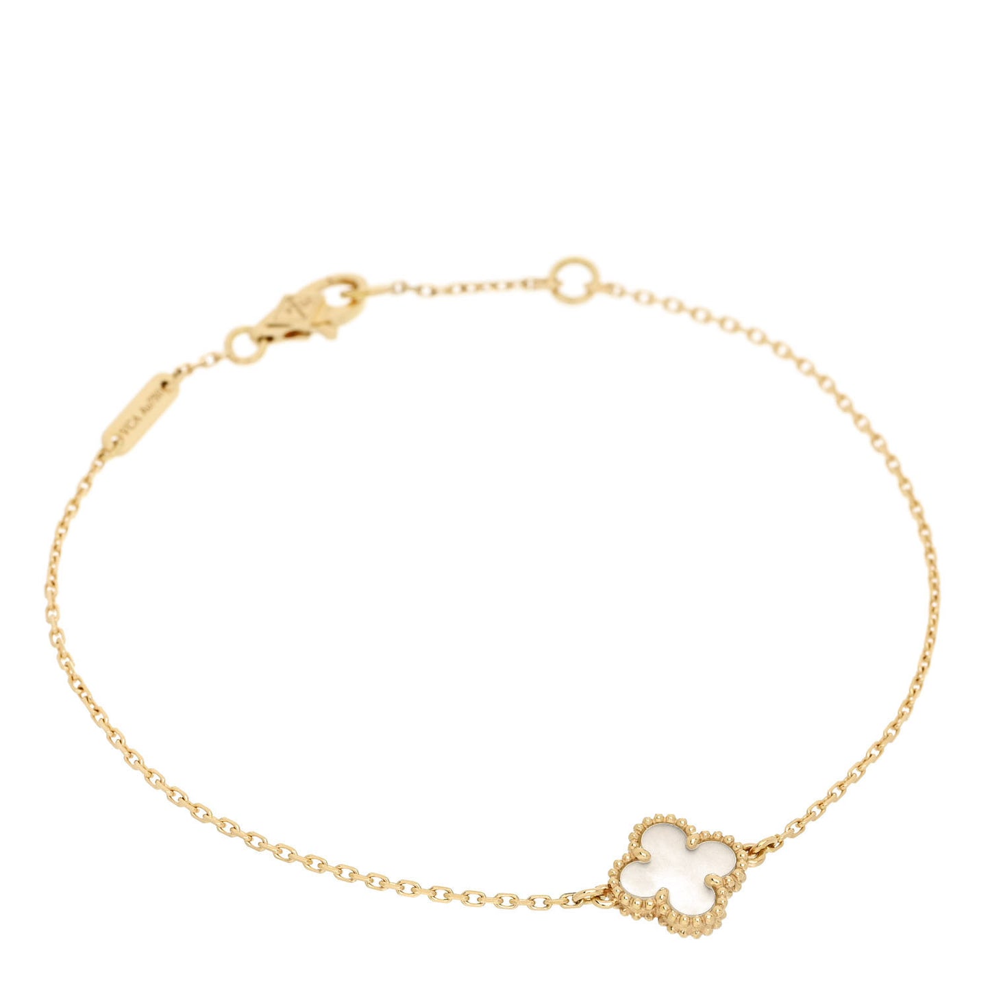 18K Yellow Gold Mother of Pearl Sweet Alhambra Bracelet