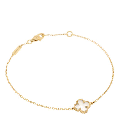 Van Cleef & Arpels 18K Yellow Gold Mother of Pearl Sweet Alhambra Bracelet 1 of 5