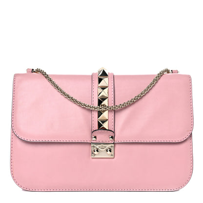 Valentino Garavani Vitello Large Glam Lock Rockstud Flap Pop Gardenia 1 of 16