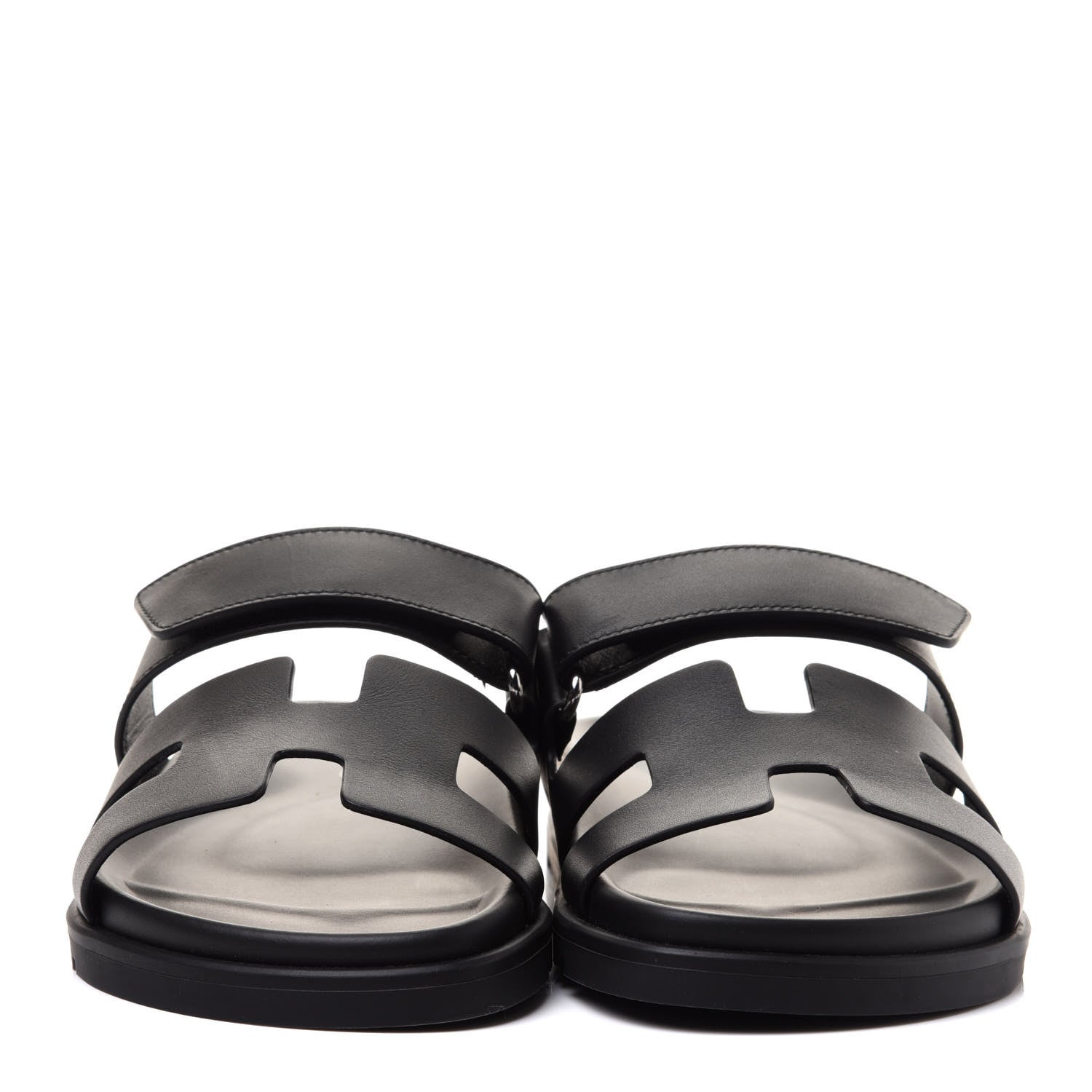 Hermes Calfskin Womens Chypre Sandals 35 Black 2 of 9