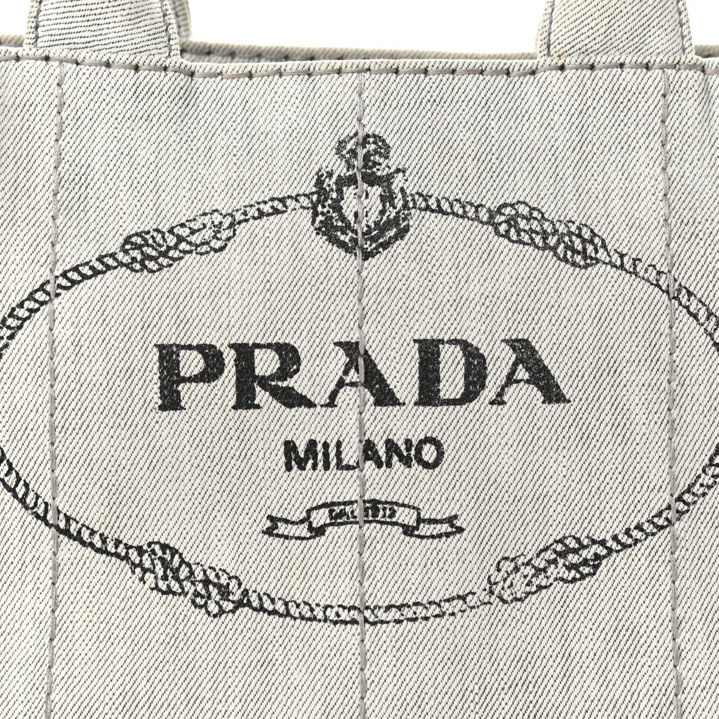 Denim Small Logo Tote Bianco
