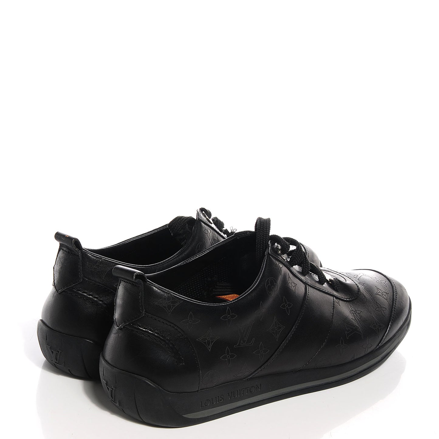 Calfskin Embossed Monogram Sneakers 9 Black