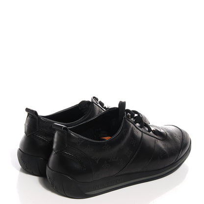 Louis Vuitton Calfskin Embossed Monogram Sneakers 9 Black 4 of 9