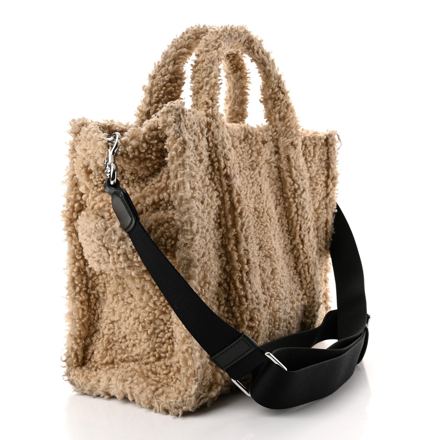 Polyester Cotton Medium The Teddy Traveler Tote Bag Beige