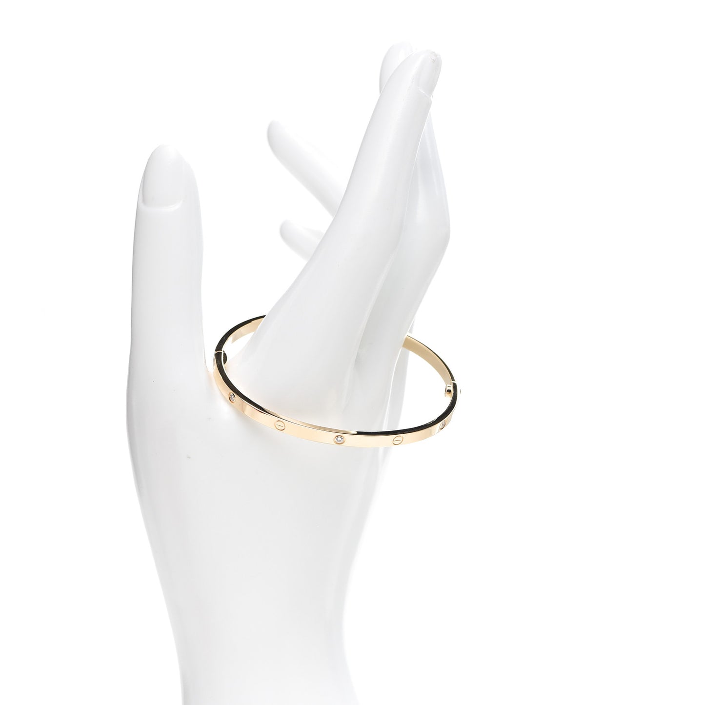 18K Yellow Gold 6 Diamond Small LOVE Bracelet 17