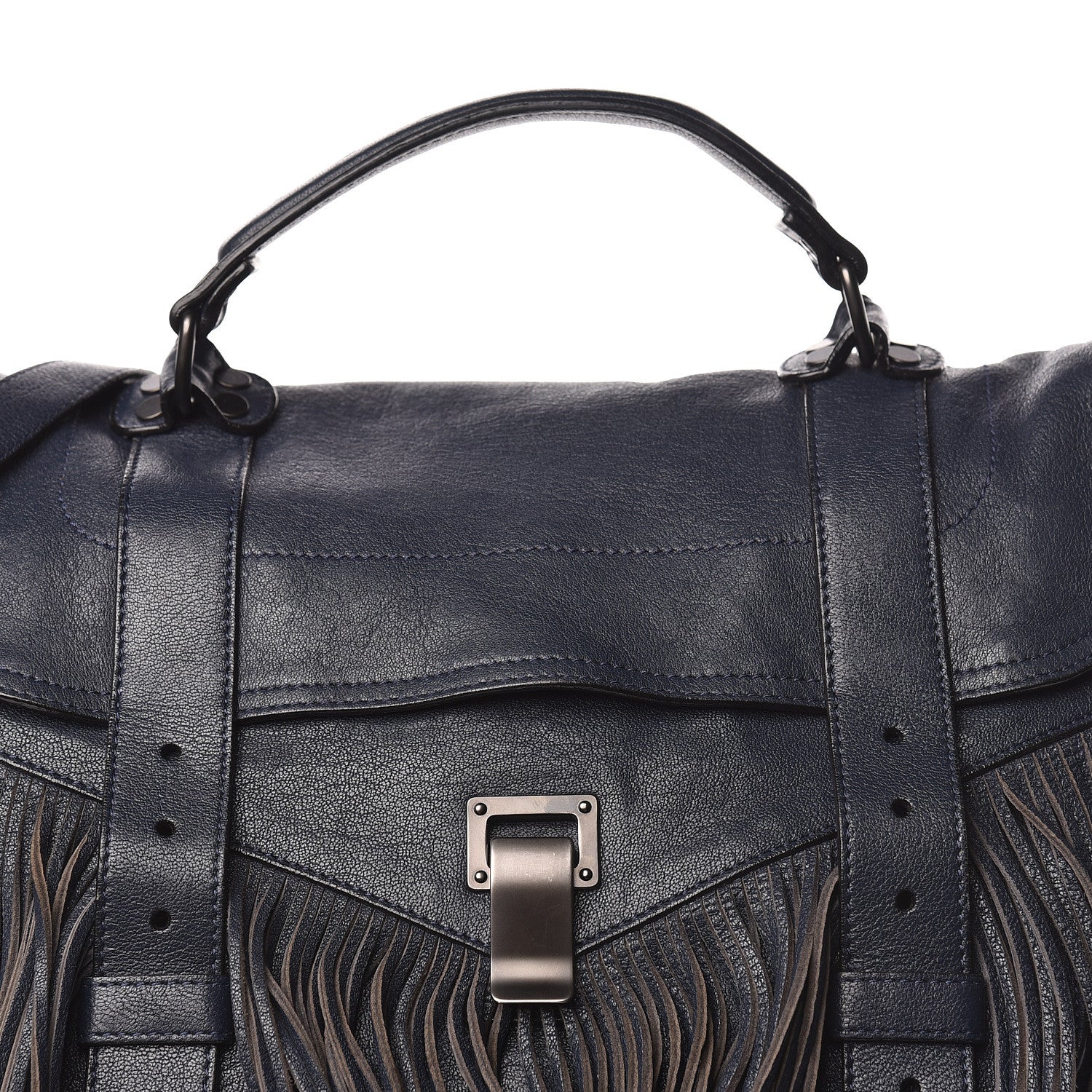 Proenza Schouler Lambskin Fringe Medium PS1 Satchel Midnight 20 of 29