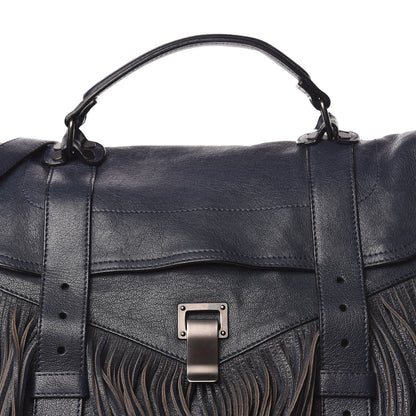 Proenza Schouler Lambskin Fringe Medium PS1 Satchel Midnight 20 of 29