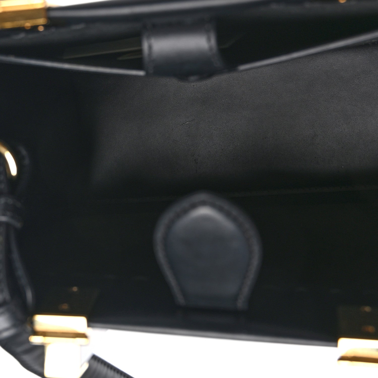 Fendi Vitello King Plexiglass Logo Embossed Small Fendi Sunshine Shopper Tote Black 5 of 9
