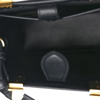 Fendi Vitello King Plexiglass Logo Embossed Small Fendi Sunshine Shopper Tote Black 5 of 9
