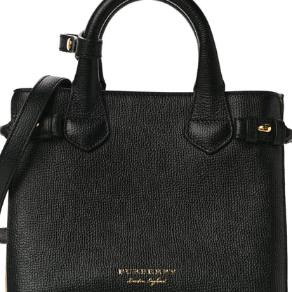 Burberry Derby Calfskin House Check Baby Banner Tote Black 7 of 10