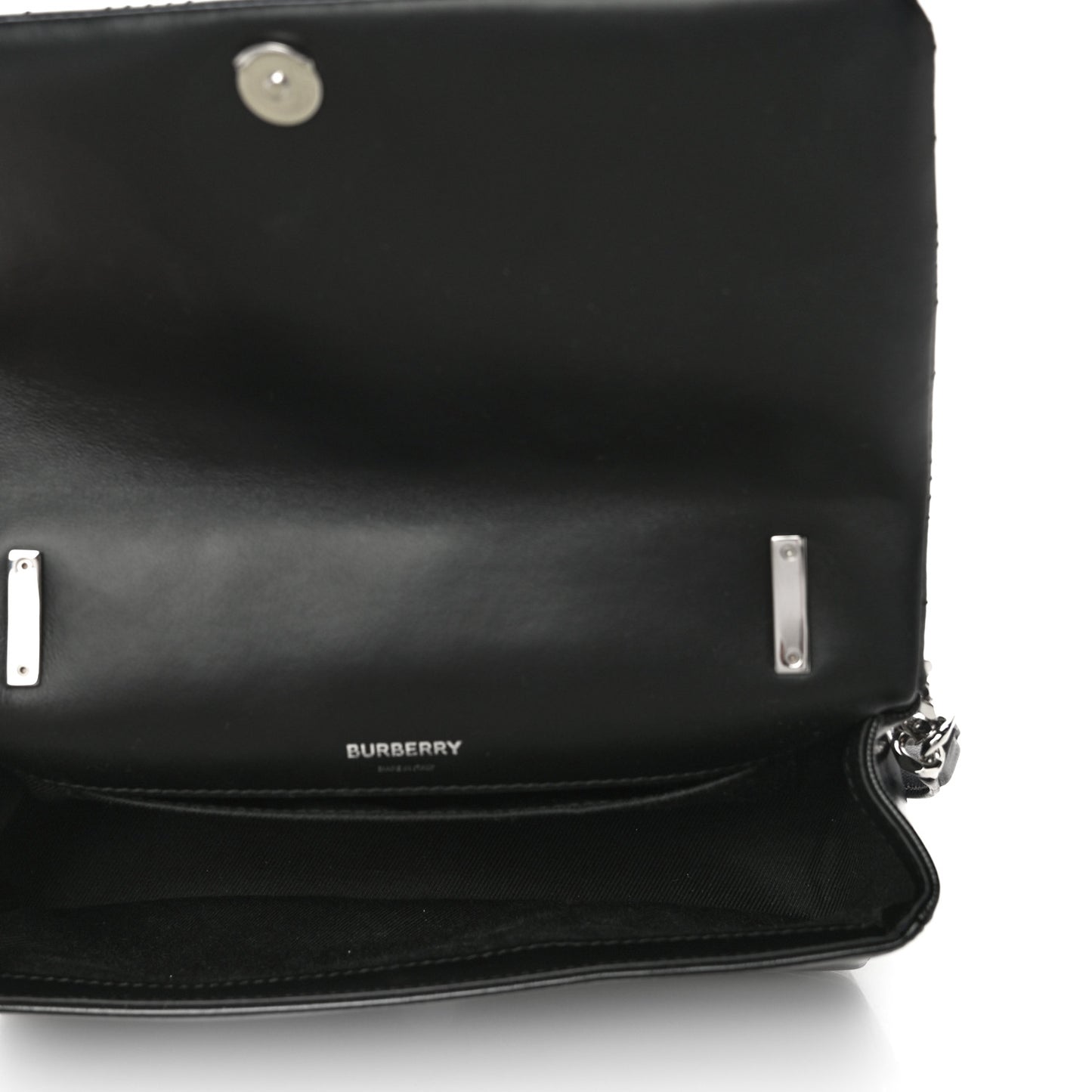 Patent Quilted Horseferry Print Small Lola Bag Black